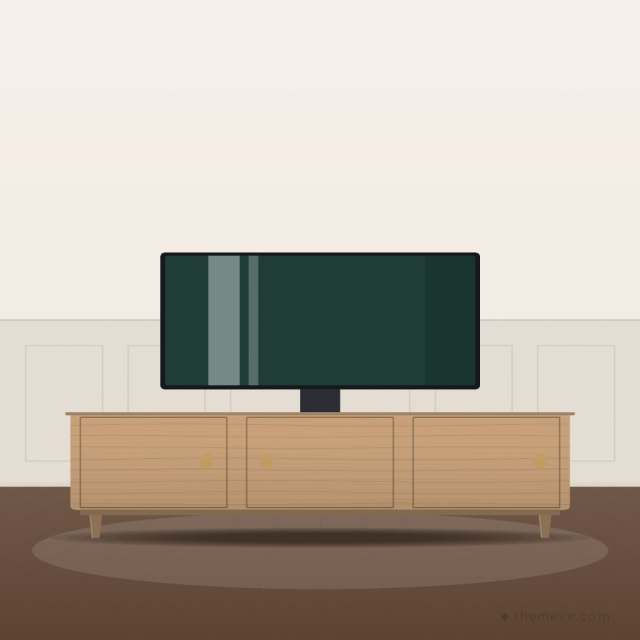 Oak Media Unit — Slim