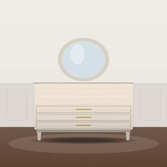 Ivory Dresser with Mirror