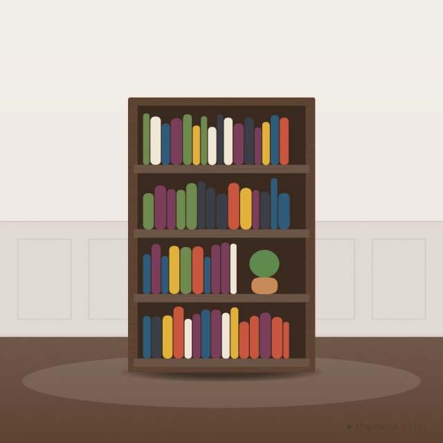 Library Bookcase — Walnut