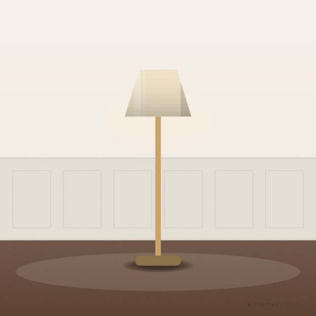 Brass Floor Lamp — Linen Shade