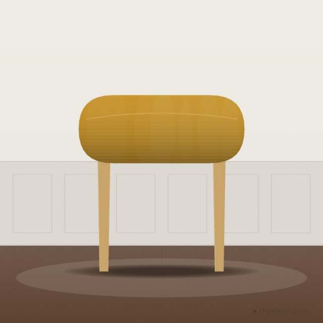 Velvet Ottoman — Mustard